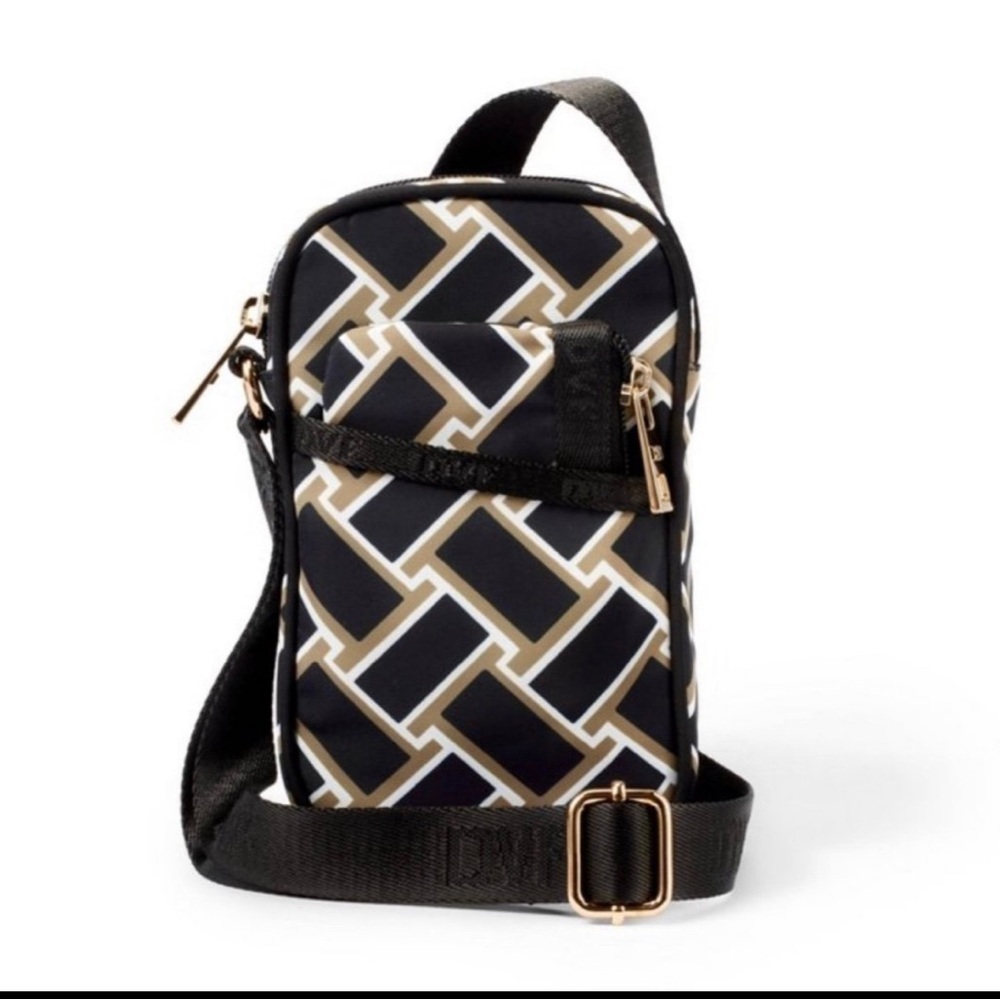 DVF for Target Cellphone Holder Crossbody Bag Vintage Weave Neutral